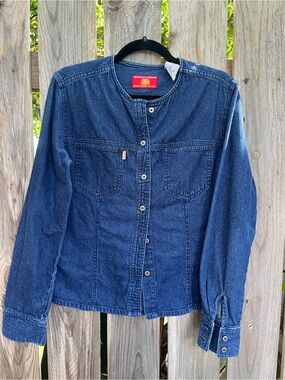 Vintage Cotton Bugle Boy Denim Button-Up Shirt | Women's Small